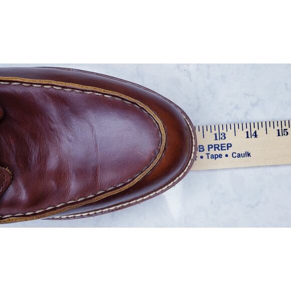 Huckberry RHODES Tahoe Boat Shoes Men's 10 Brown Leather Vibram Gumlite Sole EUC - Picture 12 of 15